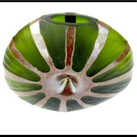 Stunning Murano Italy🇮🇹 One Of A Kind Art Glass Battuto Iridescent Studio Vase - Picture 1 of 3